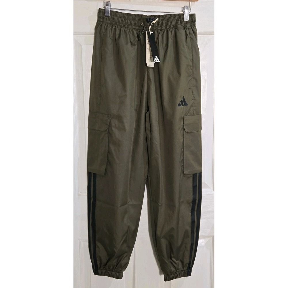 Adidas Pants Small Men's City Tech Utility Woven Olive Strata JX7187 NEW
